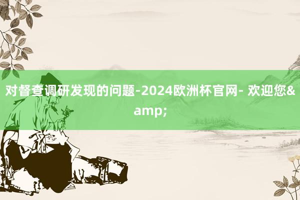 对督查调研发现的问题-2024欧洲杯官网- 欢迎您&