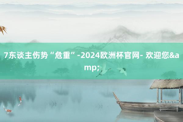 7东谈主伤势“危重”-2024欧洲杯官网- 欢迎您&