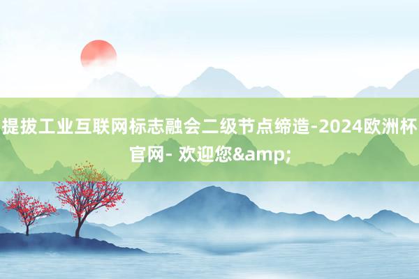 提拔工业互联网标志融会二级节点缔造-2024欧洲杯官网- 欢迎您&